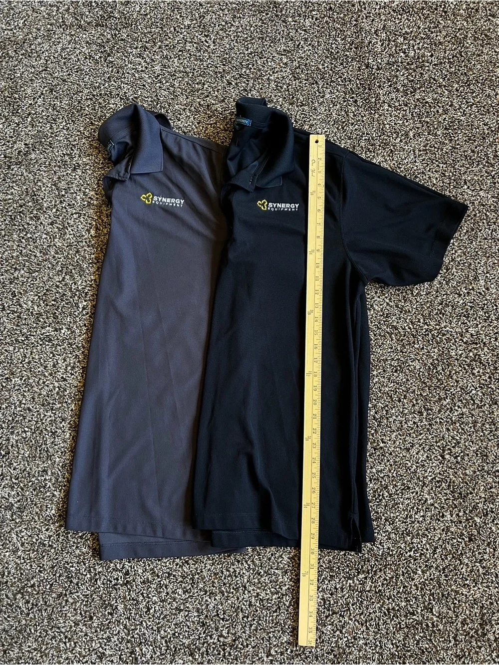 Port Authority Men's Polo Shirts in Black and Gray with Yellow Logo